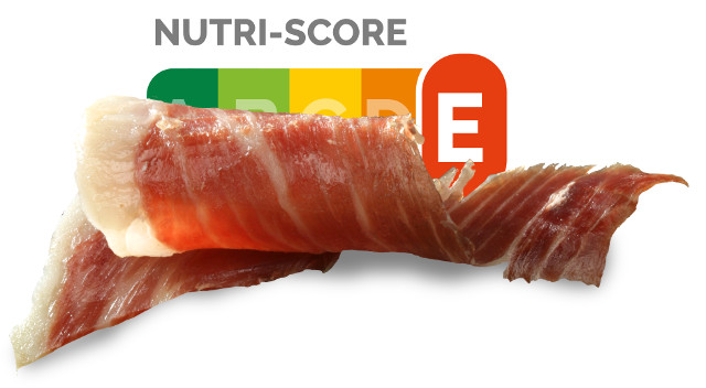 Nutri-Score y loncha de jamón ibérico