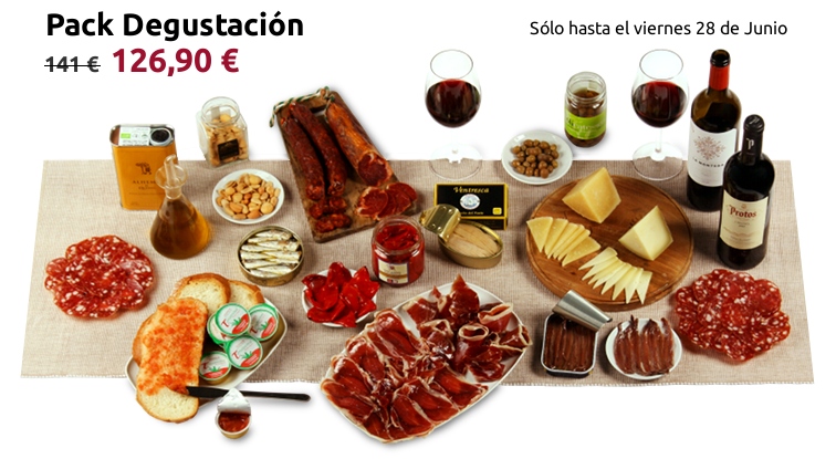 Foto del pack degustación servido en la mesa