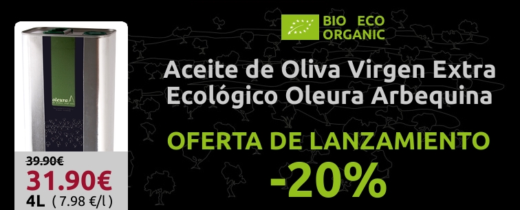 OFERTA -20% LATA 4 LITROS ACEITE ECOLOGICO DE OLIVA VIRGEN EXTRA ARBEQUINA OLEURA