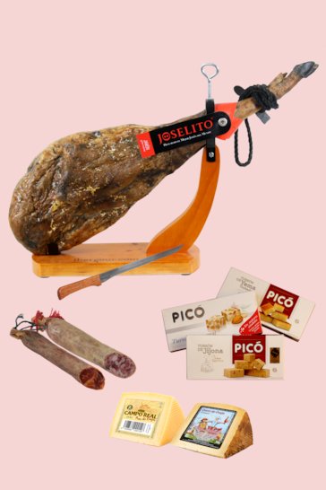 Cesta de navidad con jamón Lote Cotiella