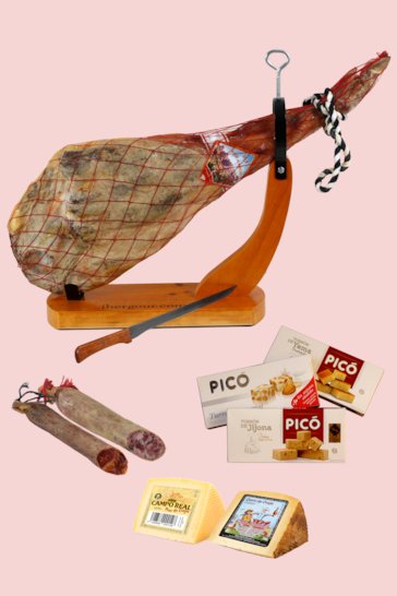 Cesta de navidad con jamón Lote Javalambre