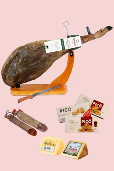 Cesta de navidad con jamón Lote Veleta