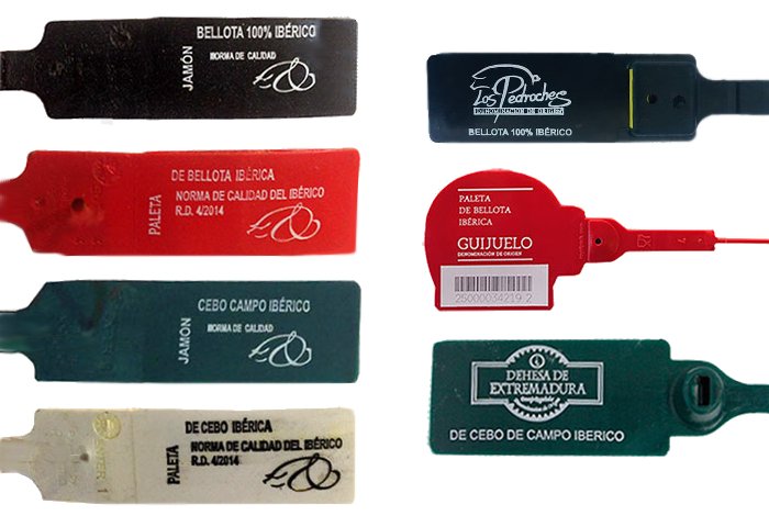 Precintos del jamón ibérico, cada color identifica una calidad: importante a la hora de comprar