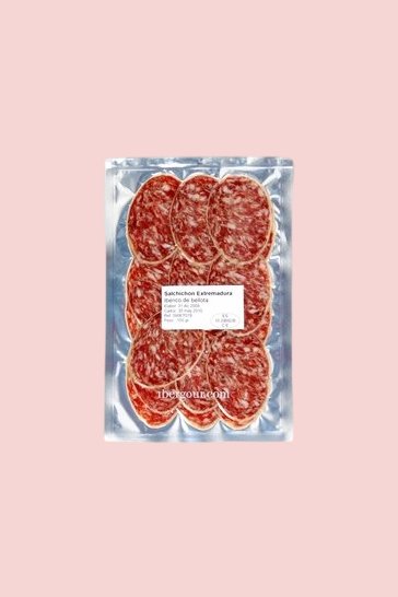 Salchichón ibérico de bellota de Extremadura en lonchas
