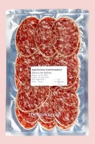 Salchichón ibérico de bellota de Extremadura en lonchas