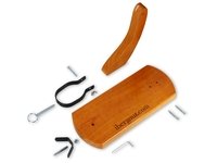 Piezas del soporte jamonero y llave para montarlas