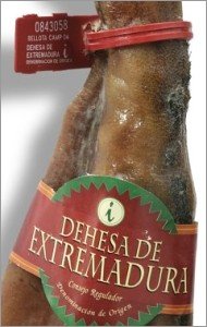 Precinto y etiqueta de jamón Dehesa de Extremadura